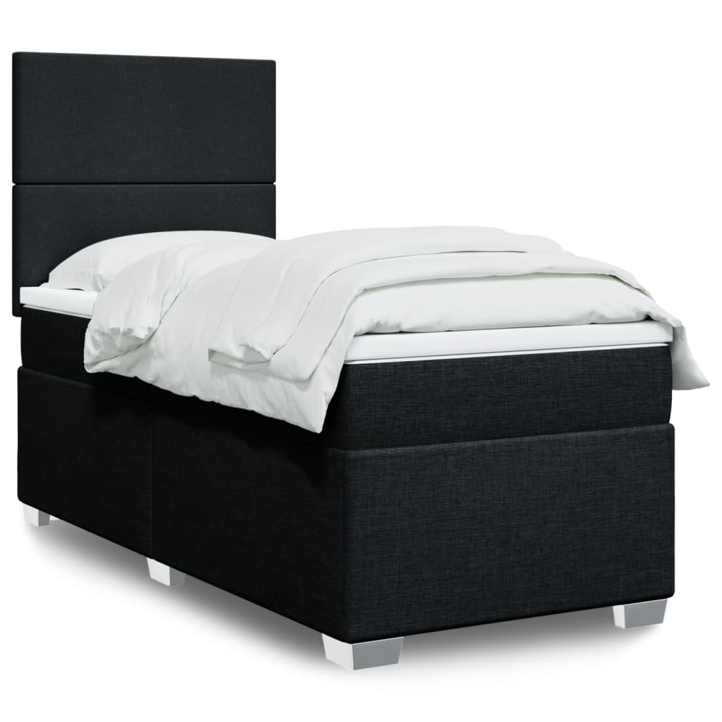 Boxspringbett Mit Matratze Stoff Schwarz