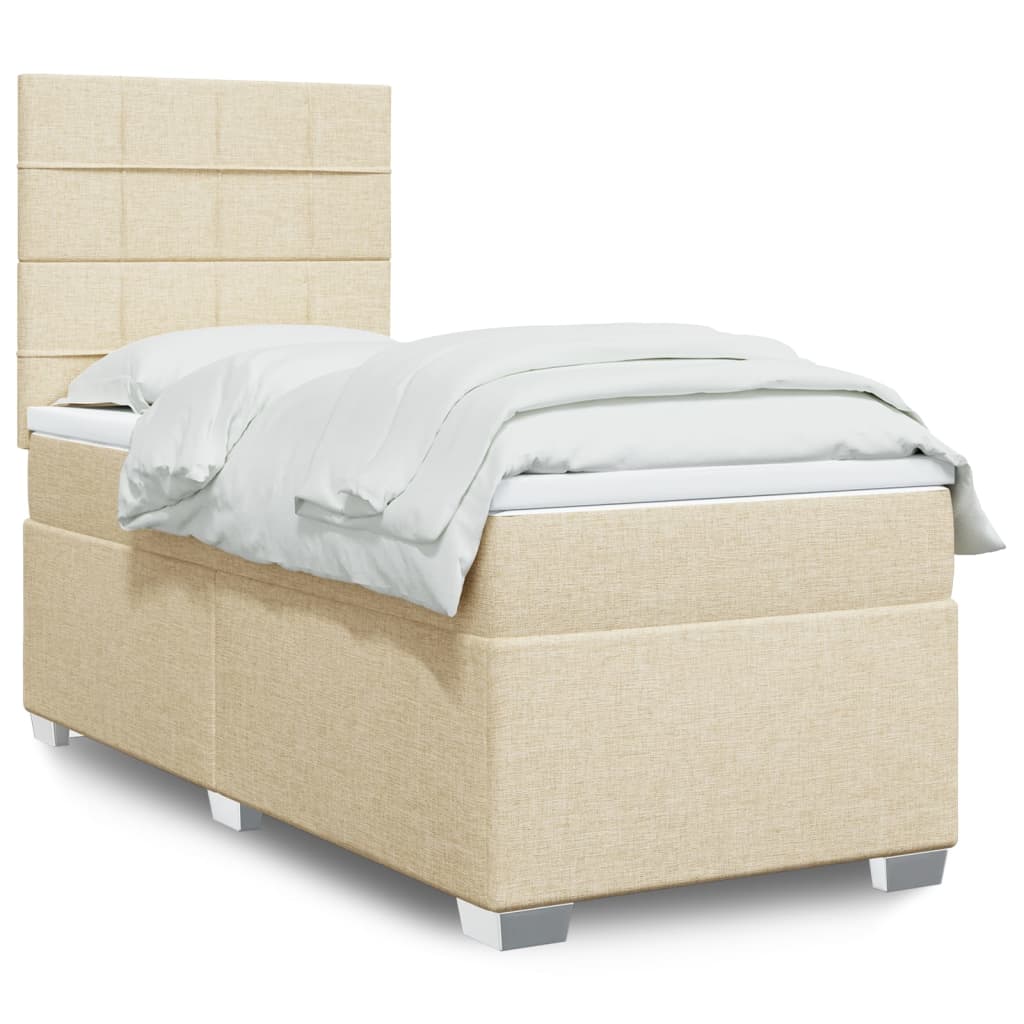 Boxspringbett Mit Matratze Stoff Creme