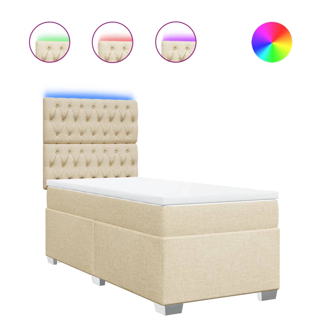 Boxspringbett Mit Matratze Stoff Creme