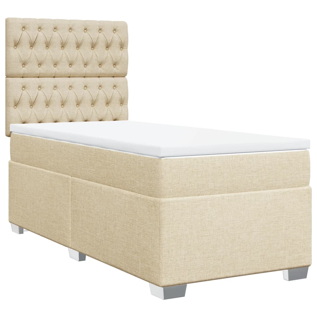 Boxspringbett Mit Matratze Stoff Creme