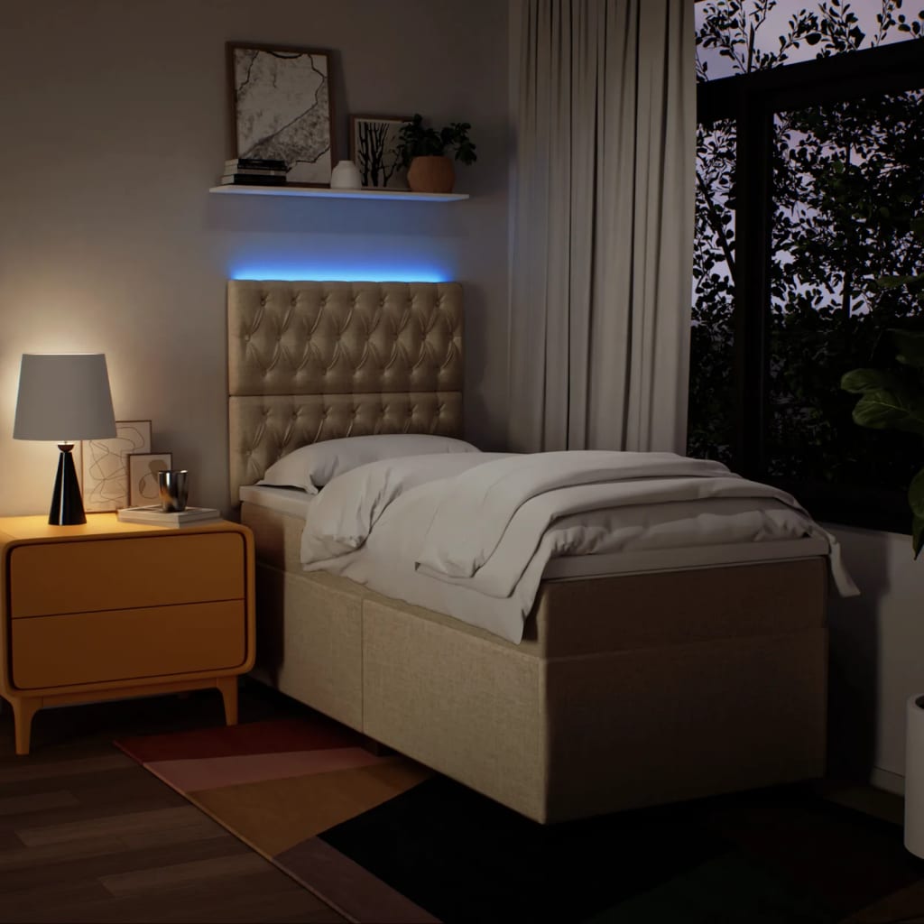 Boxspringbett Mit Matratze Stoff Creme