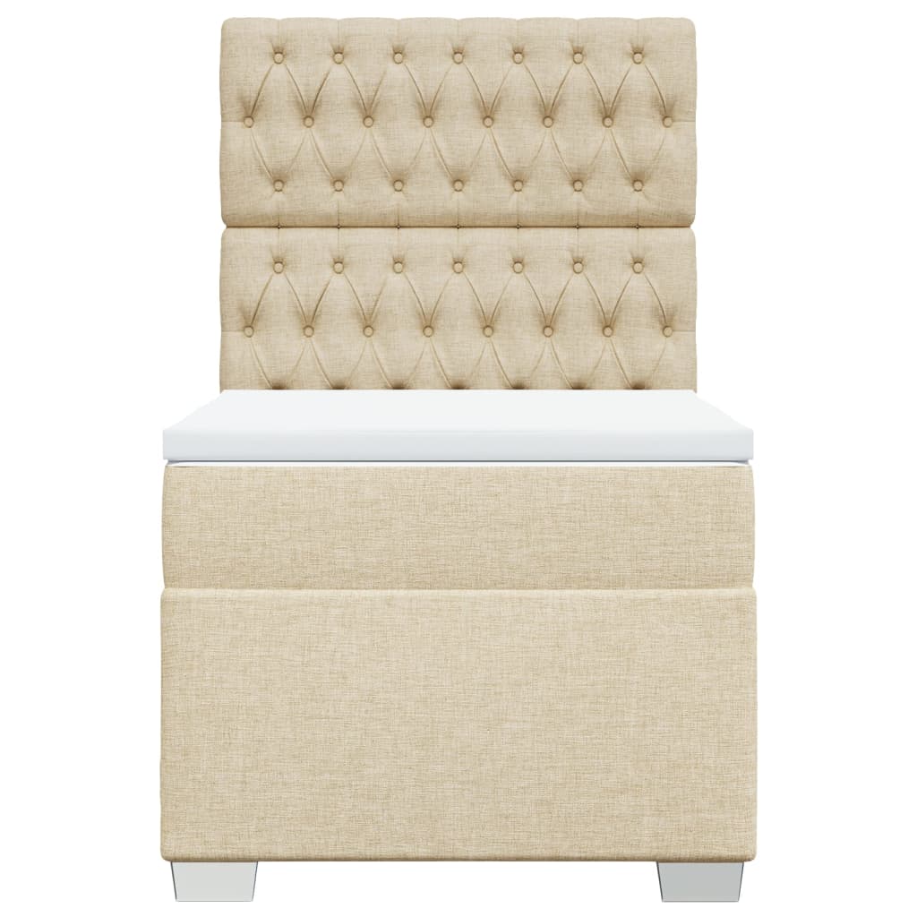 Boxspringbett Mit Matratze Stoff Creme
