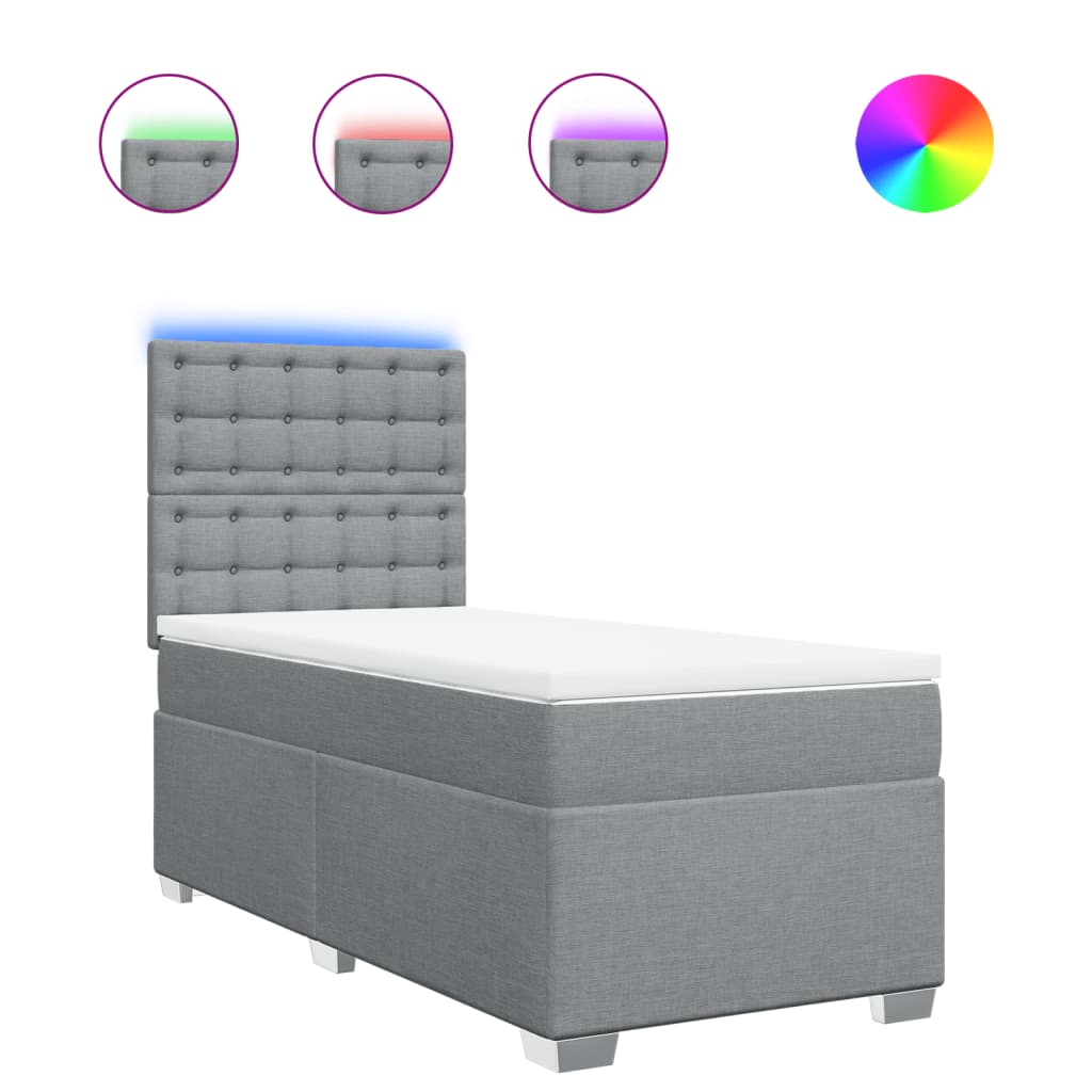 Boxspringbett Mit Matratze Stoff Hellgrau