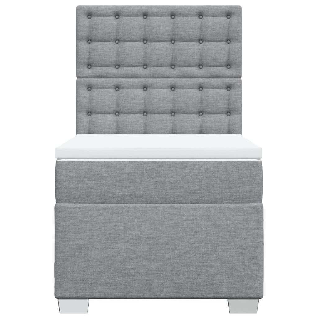 Boxspringbett Mit Matratze Stoff Hellgrau