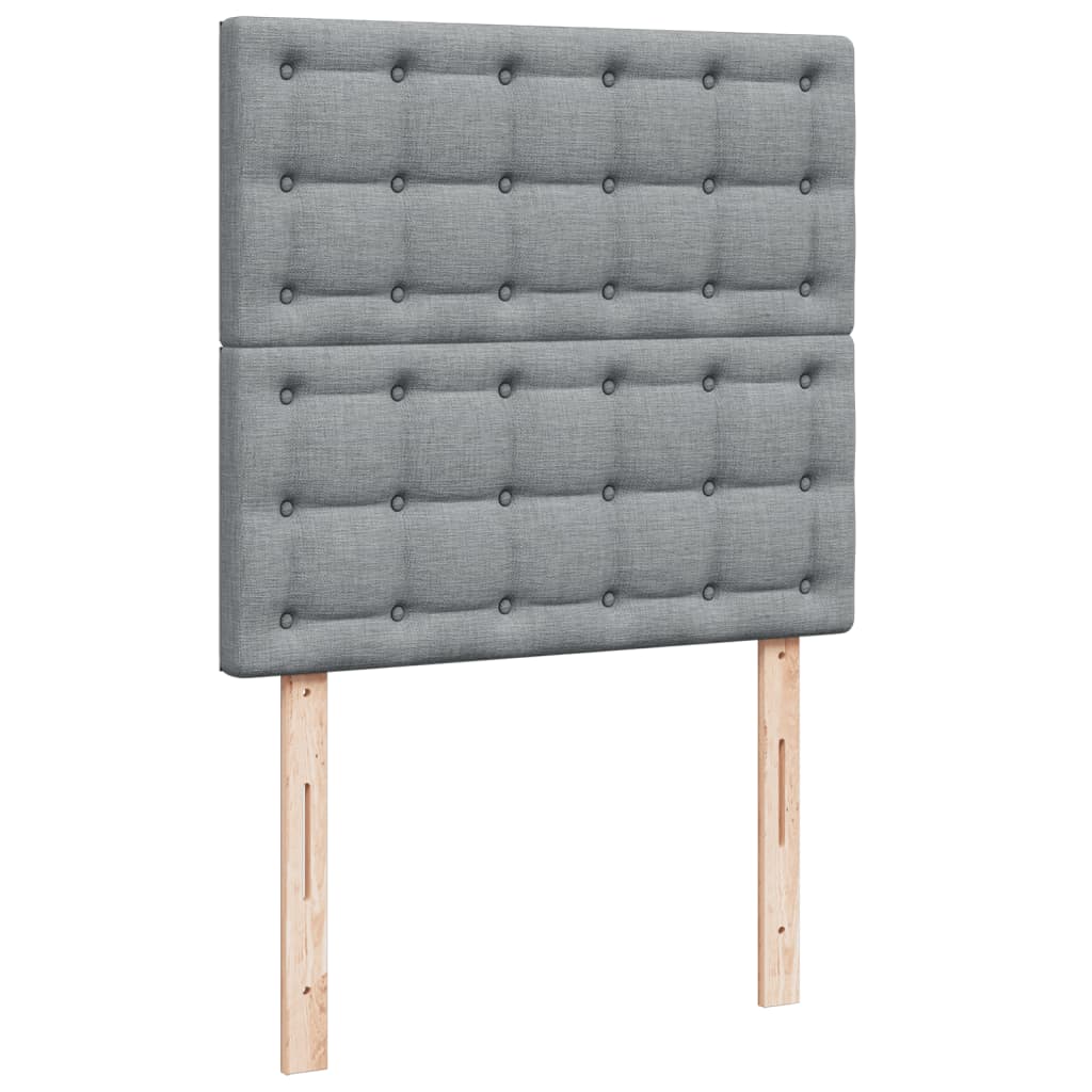 Boxspringbett Mit Matratze Stoff Hellgrau