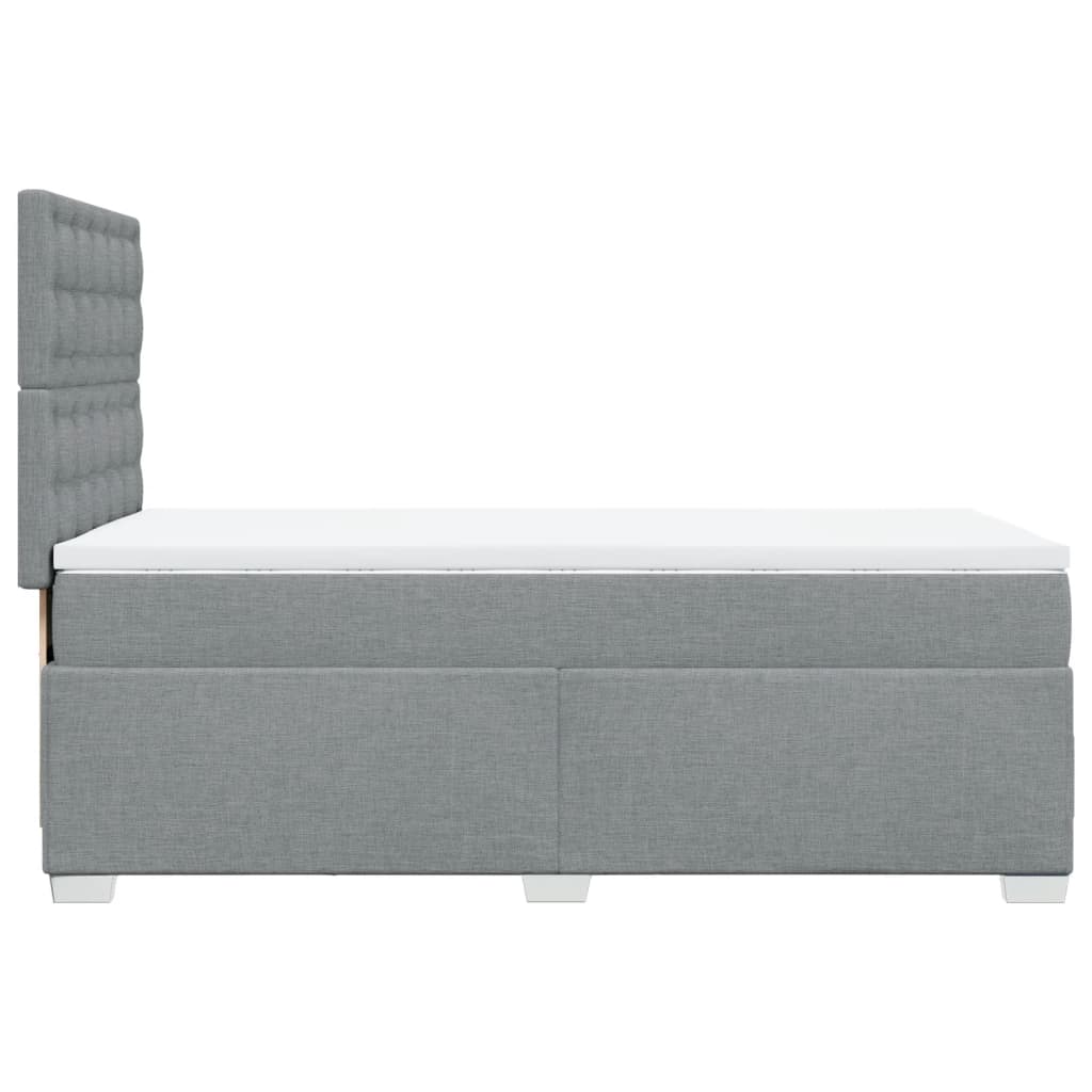 Boxspringbett Mit Matratze Stoff Hellgrau