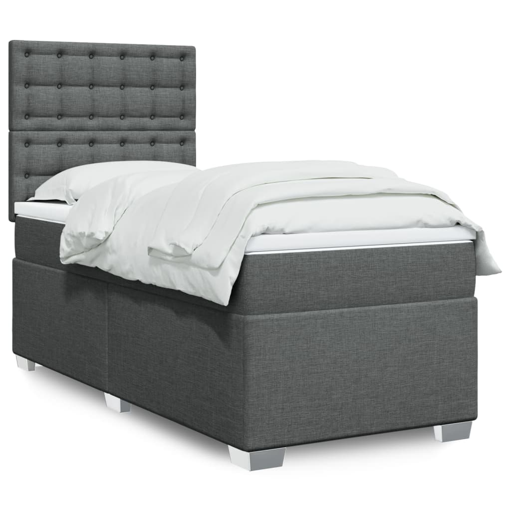 Boxspringbett Mit Matratze Stoff Dunkelgrau