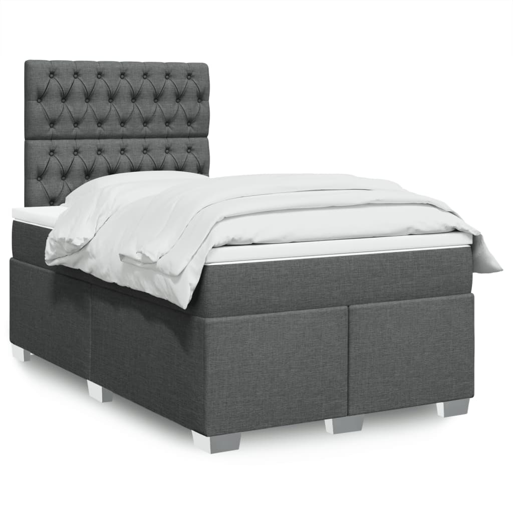 Boxspringbett Mit Matratze Stoff Dunkelgrau