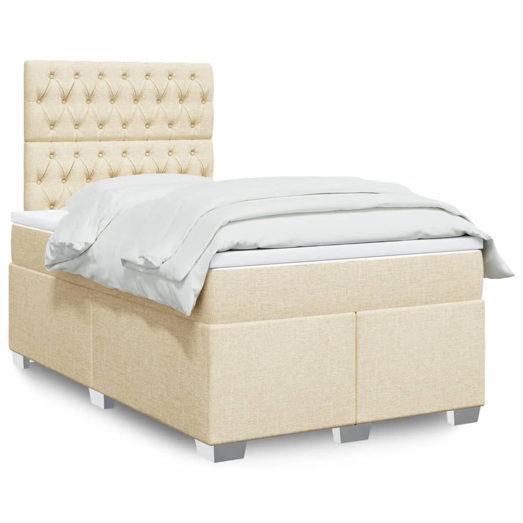 Boxspringbett Mit Matratze Stoff Creme