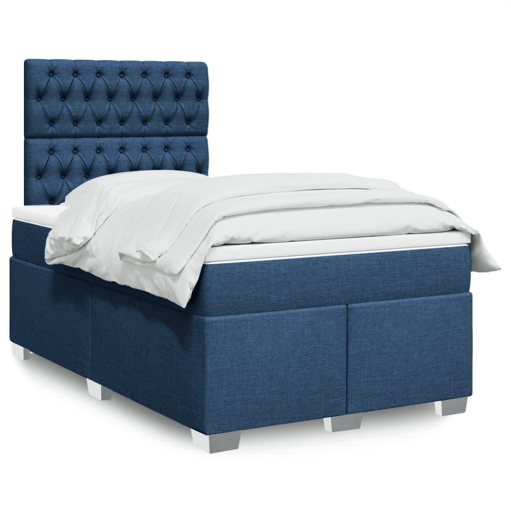 Boxspringbett Mit Matratze Stoff Blau