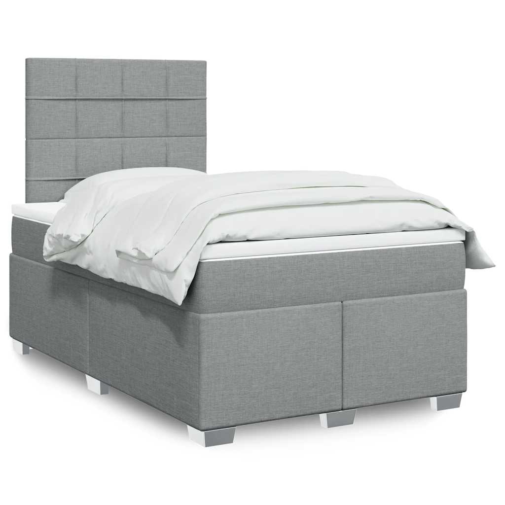 Boxspringbett Mit Matratze Stoff Hellgrau