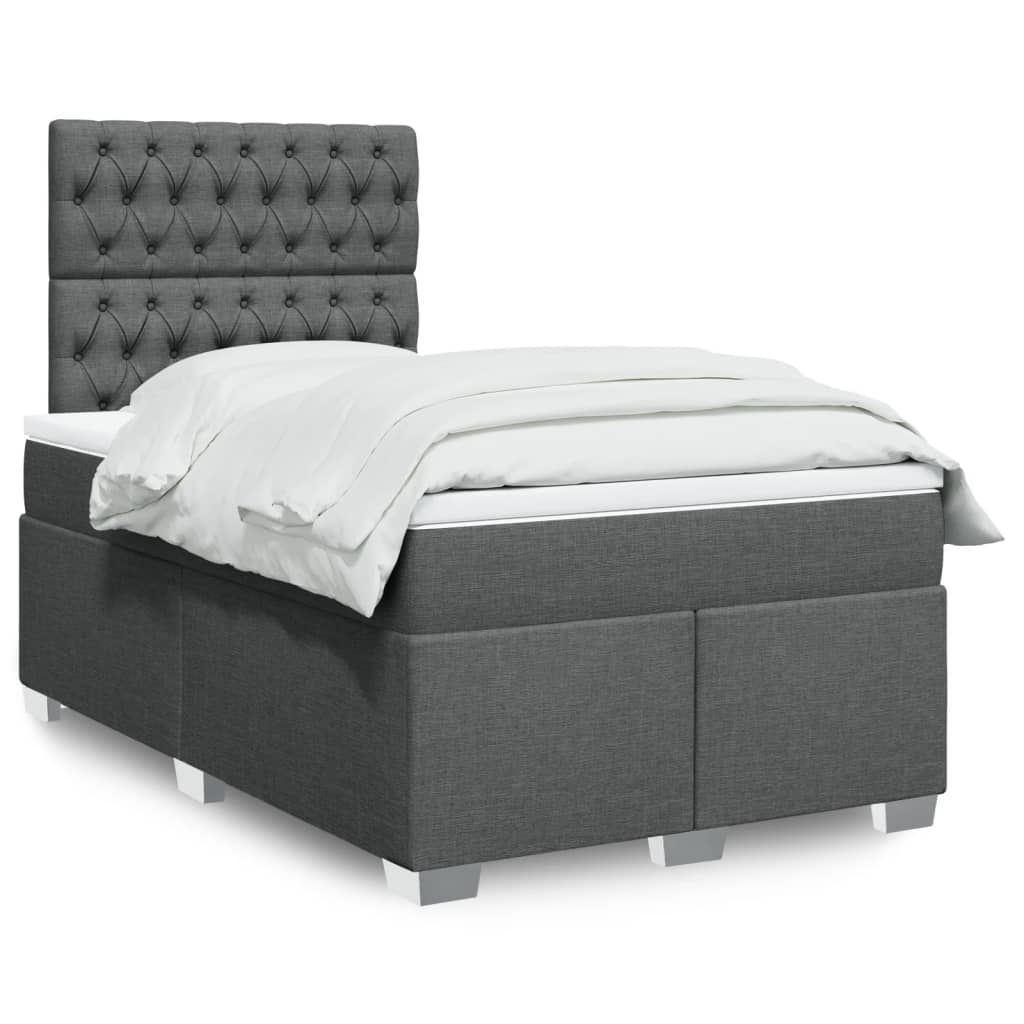 Boxspringbett Mit Matratze Stoff Dunkelgrau