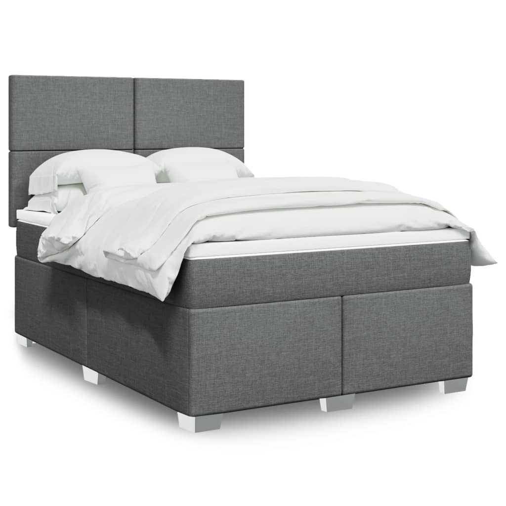 Boxspringbett Mit Matratze Stoff Dunkelgrau