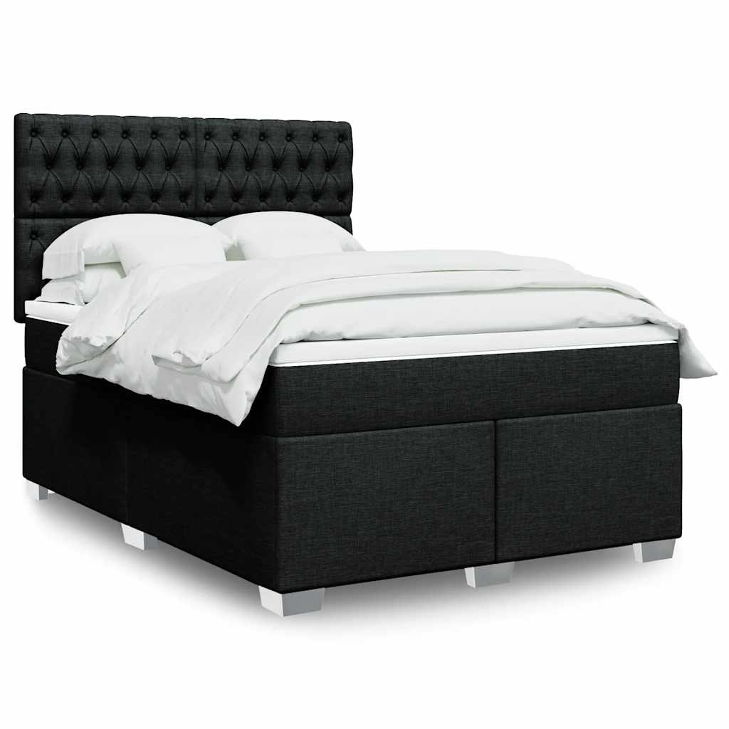 Boxspringbett Mit Matratze Stoff Schwarz