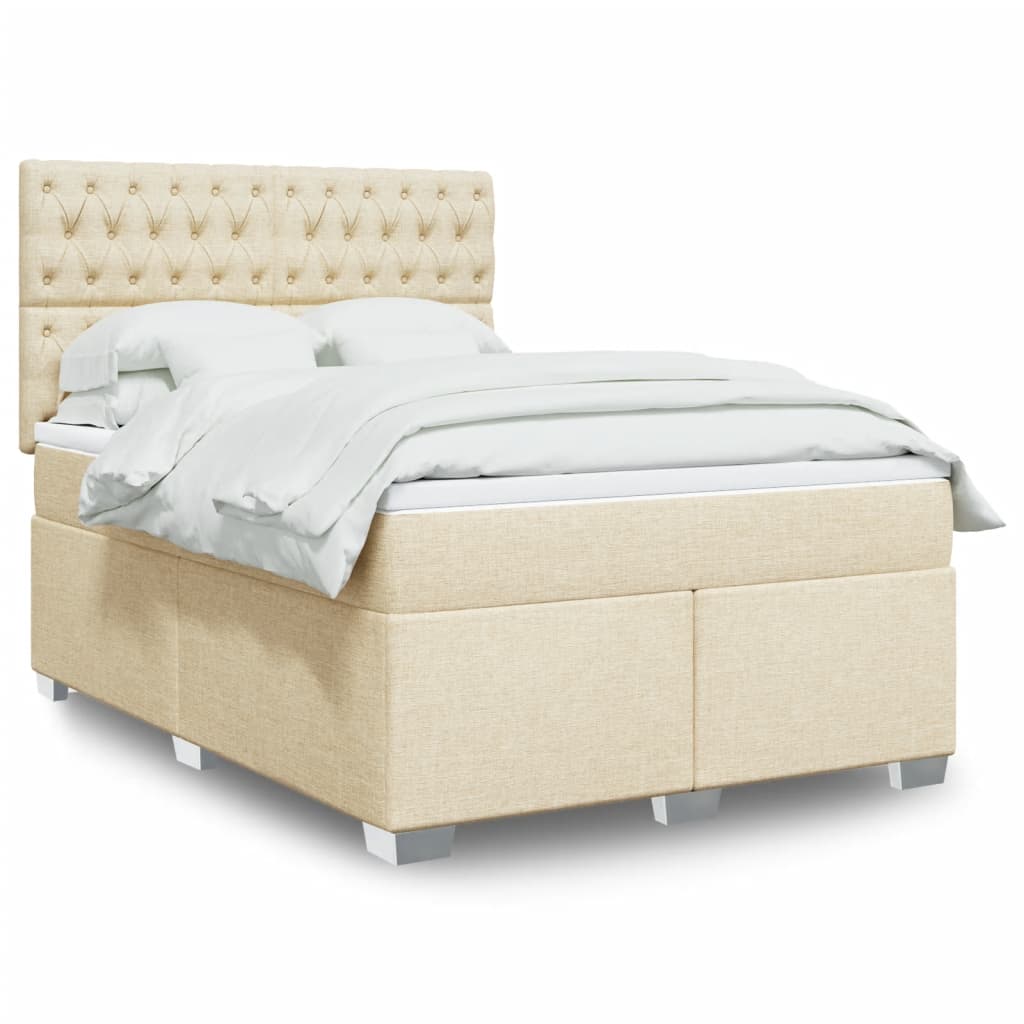 Boxspringbett Mit Matratze Stoff Creme