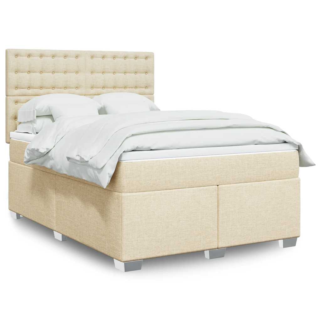 Boxspringbett Mit Matratze Stoff Creme