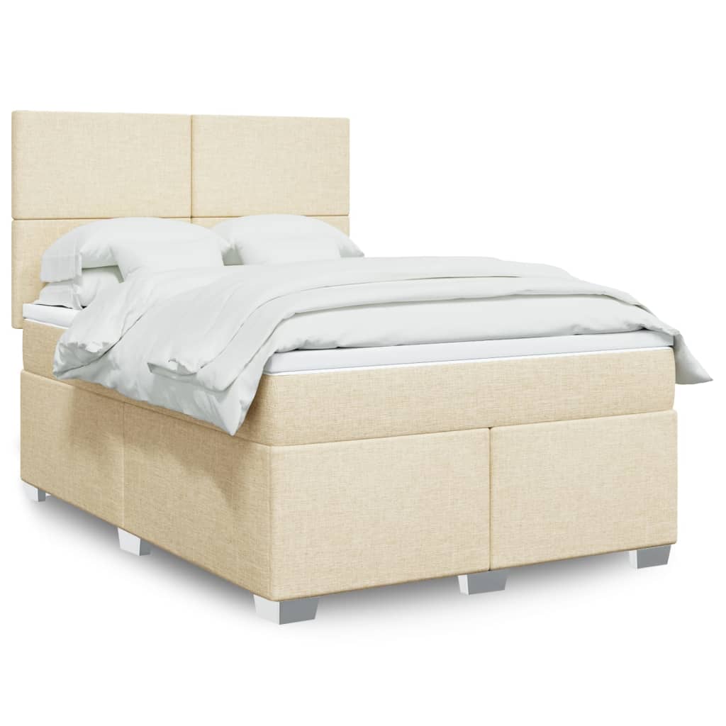 Boxspringbett Mit Matratze Stoff Creme
