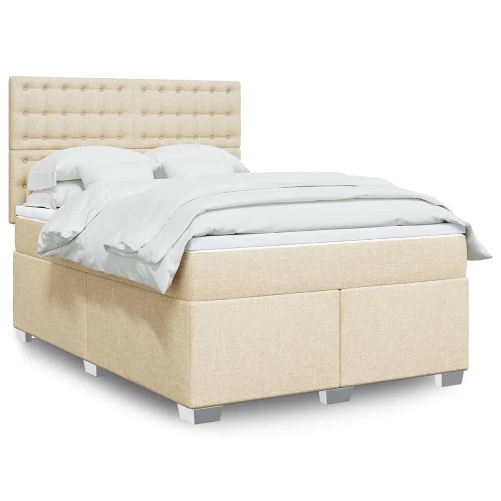 Boxspringbett Mit Matratze Stoff Creme