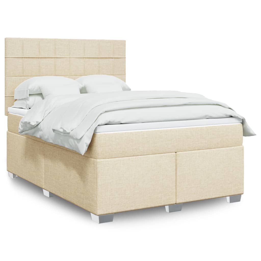 Boxspringbett Mit Matratze Stoff Creme
