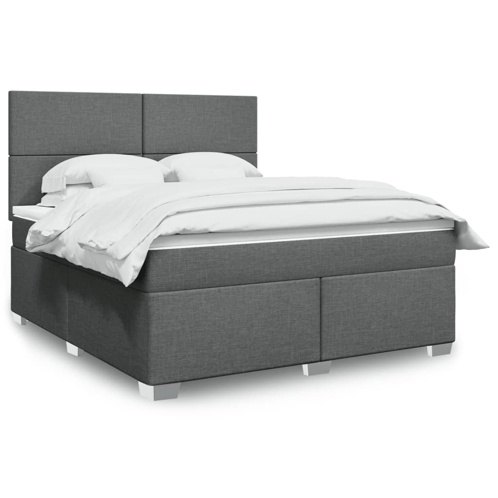 Boxspringbett Mit Matratze Stoff Dunkelgrau