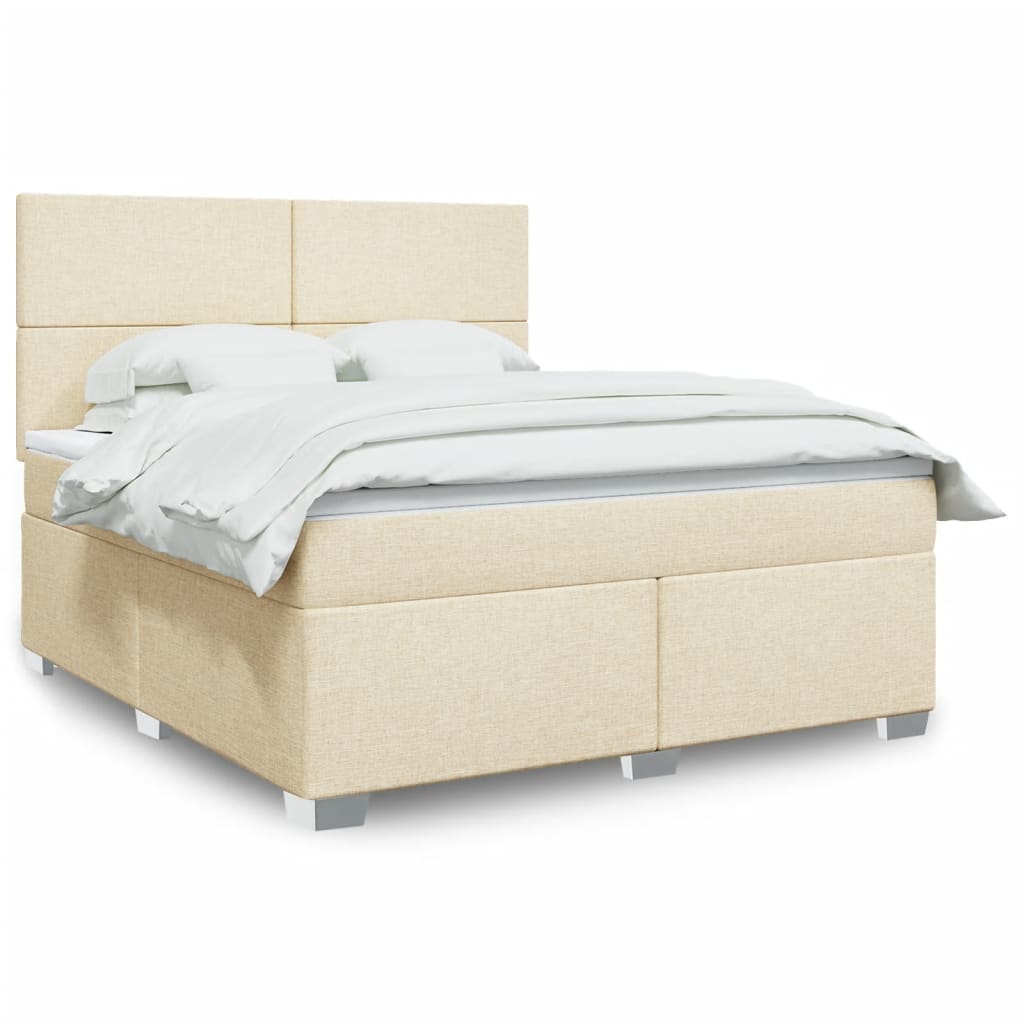 Boxspringbett Mit Matratze Stoff Creme