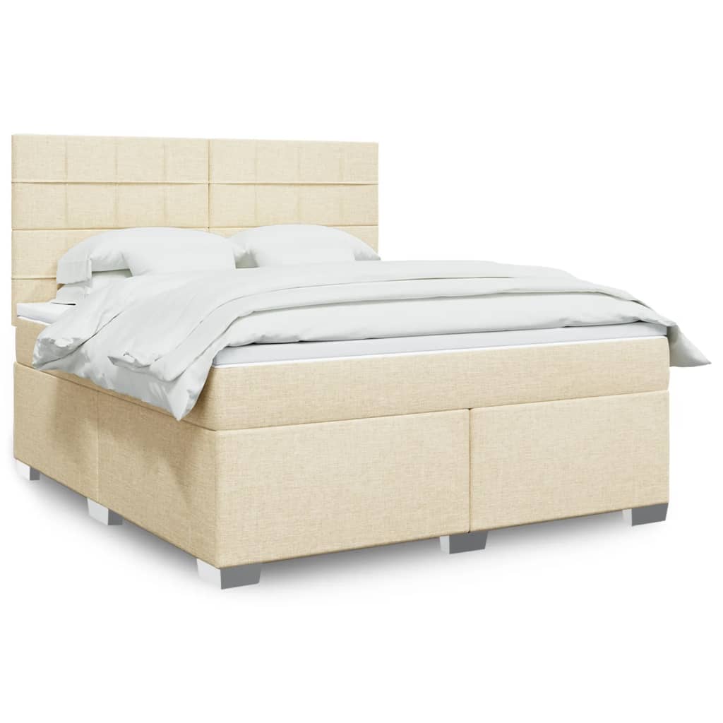Boxspringbett Mit Matratze Stoff Creme