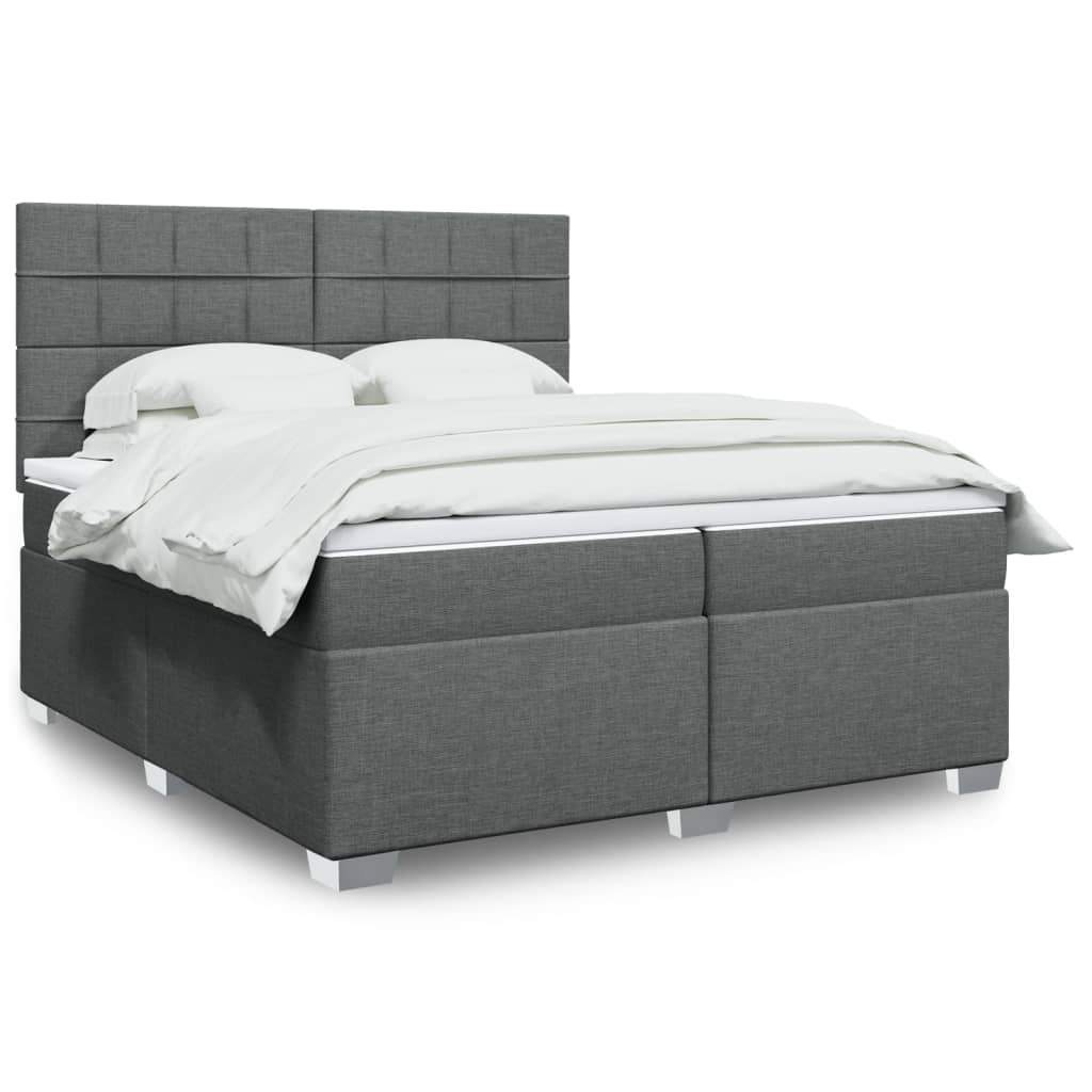 Boxspringbett Mit Matratze Stoff Dunkelgrau