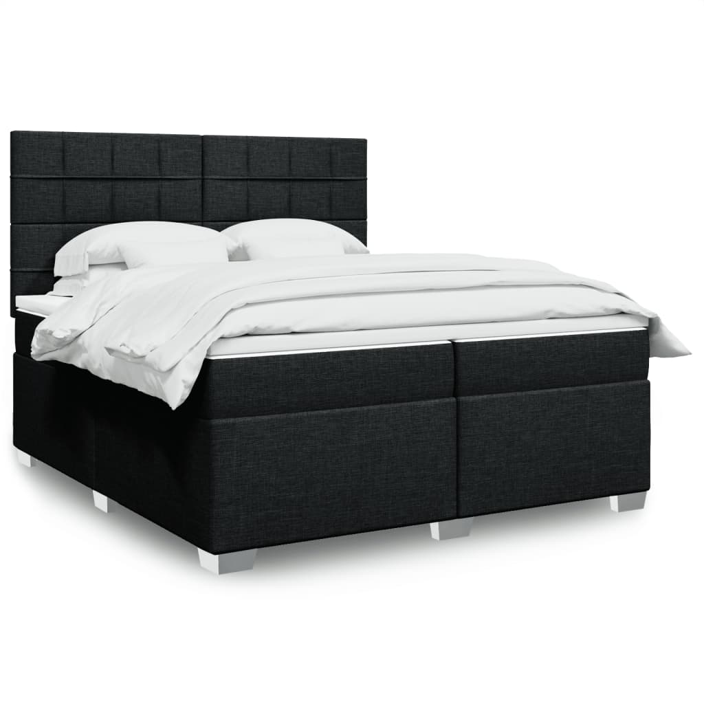Boxspringbett Mit Matratze Stoff Schwarz