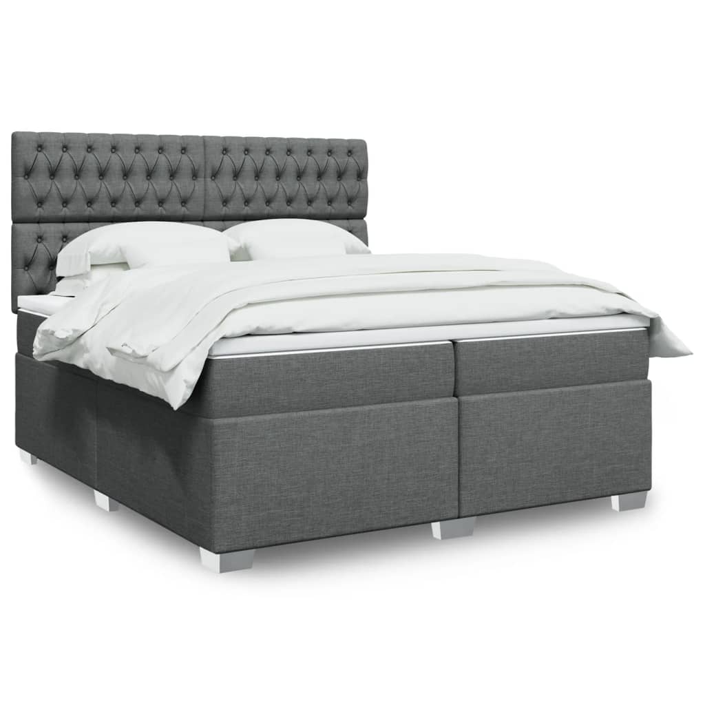 Boxspringbett Mit Matratze Stoff Dunkelgrau