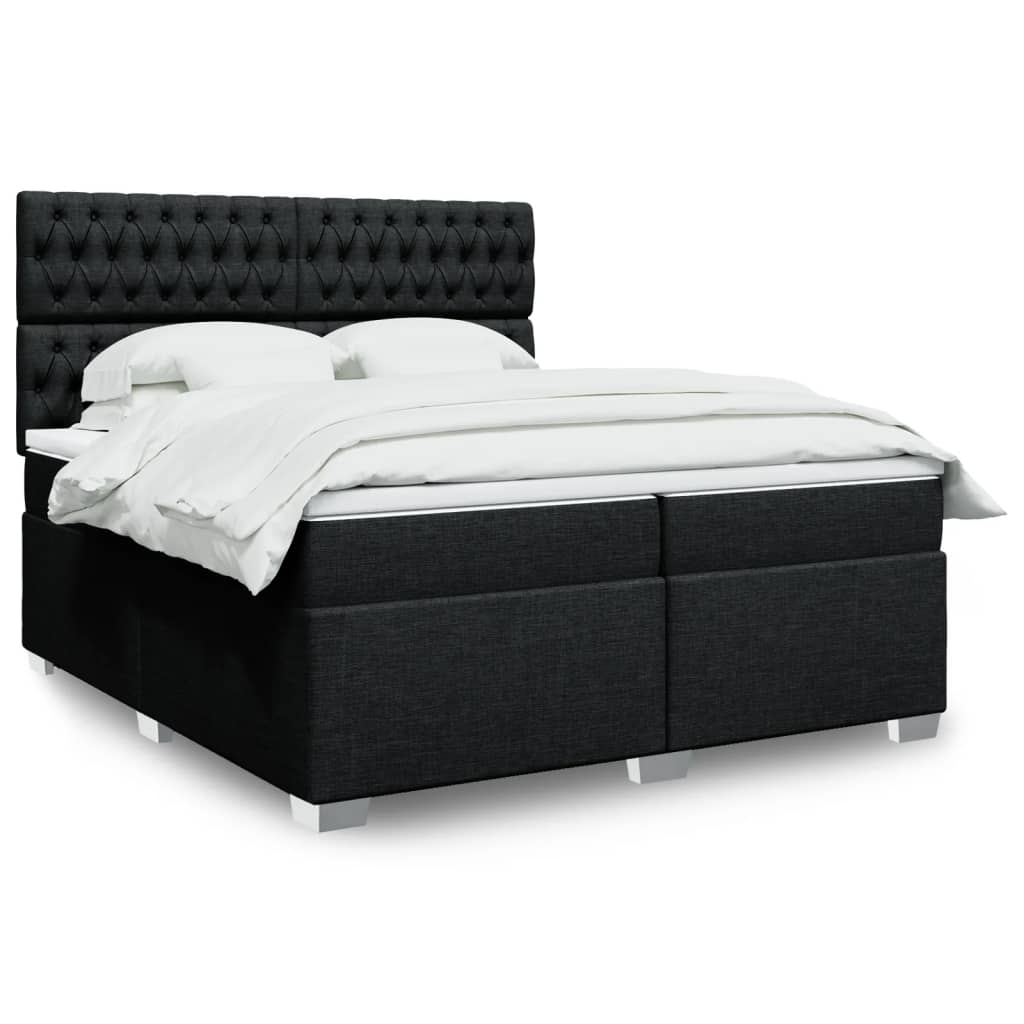 Boxspringbett Mit Matratze Stoff Schwarz