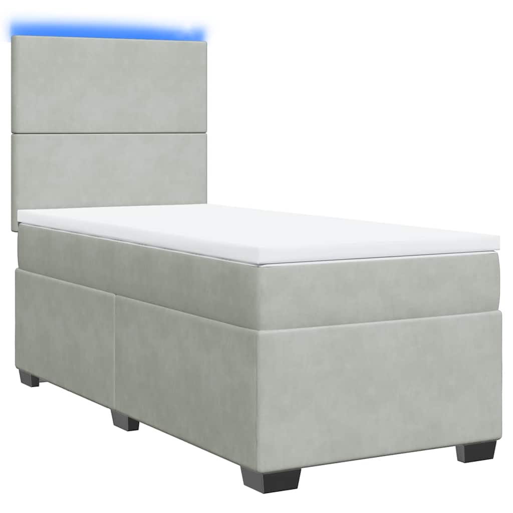 Boxspringbett Mit Matratze Samt Hellgrau