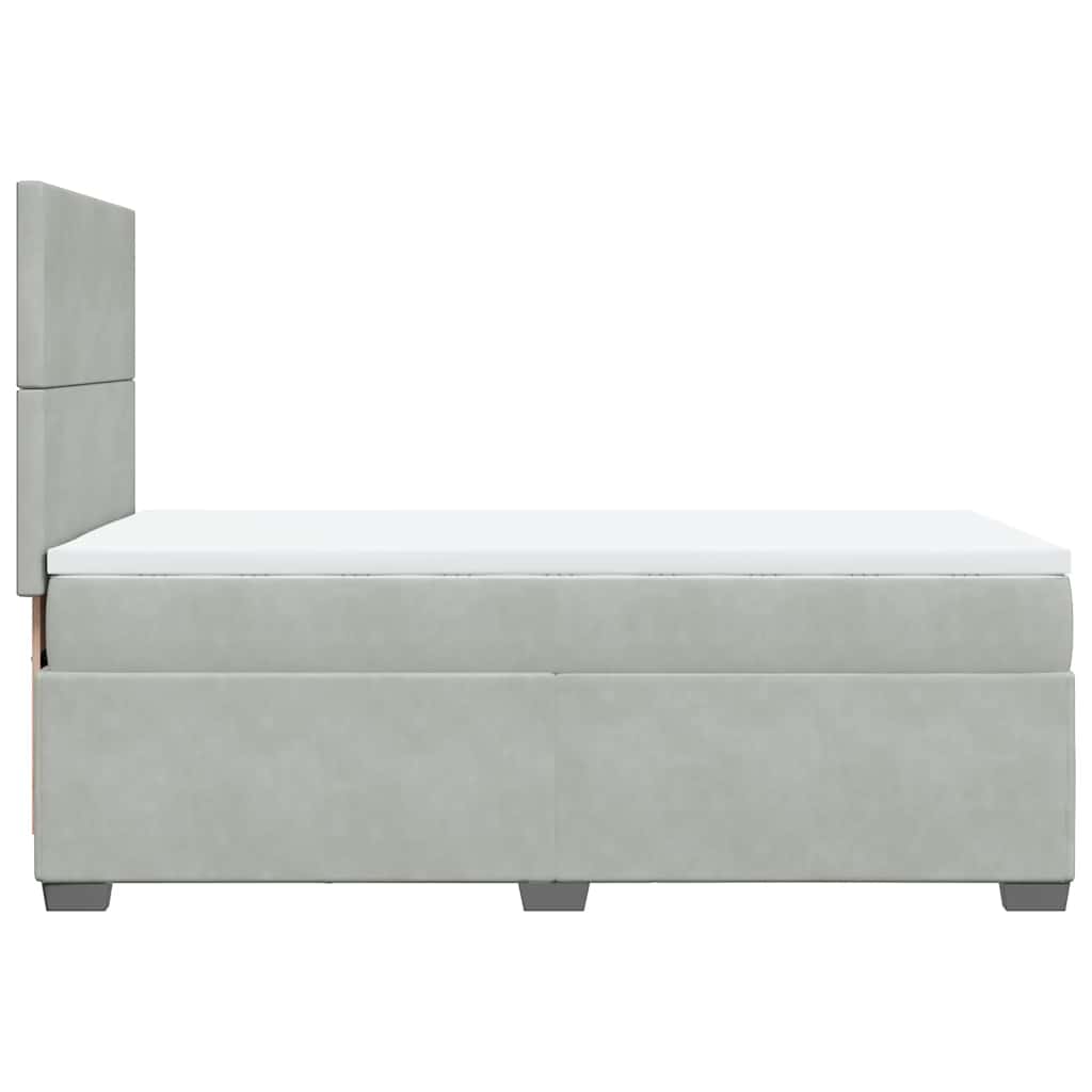 Boxspringbett Mit Matratze Samt Hellgrau
