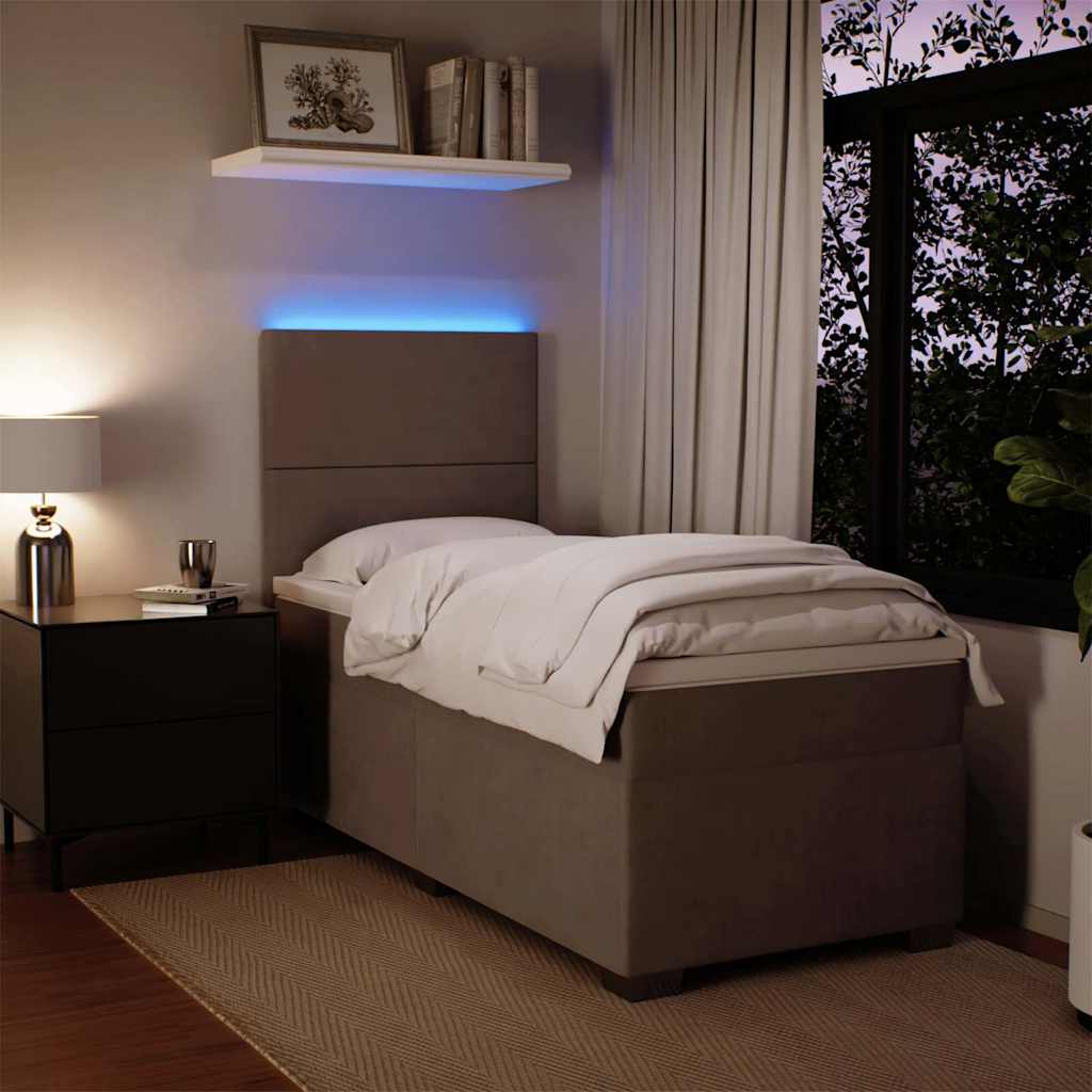Boxspringbett Mit Matratze Samt Hellgrau