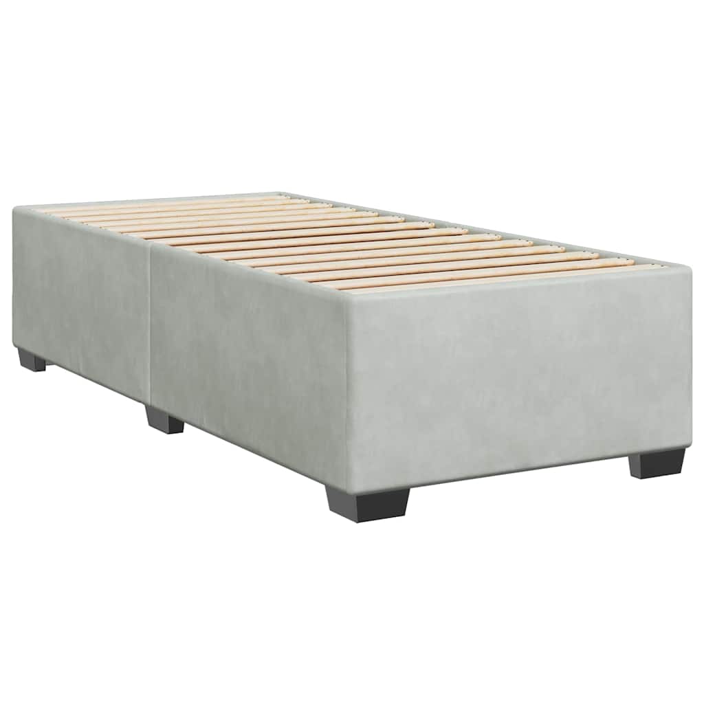 Boxspringbett Mit Matratze Samt Hellgrau