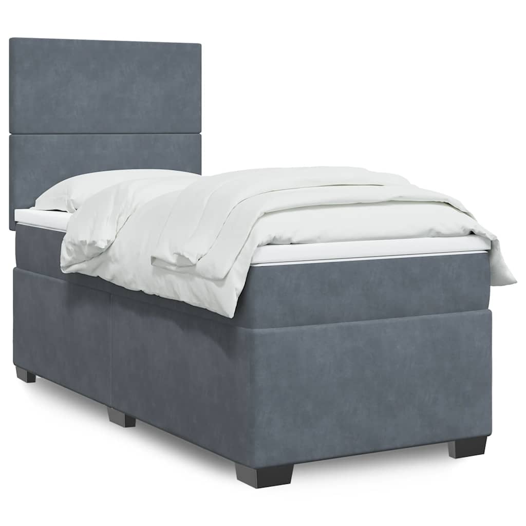 Boxspringbett Mit Matratze Samt Dunkelgrau