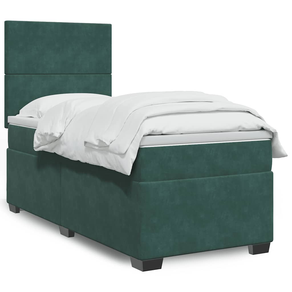Boxspringbett Mit Matratze Samt Dunkelgrün