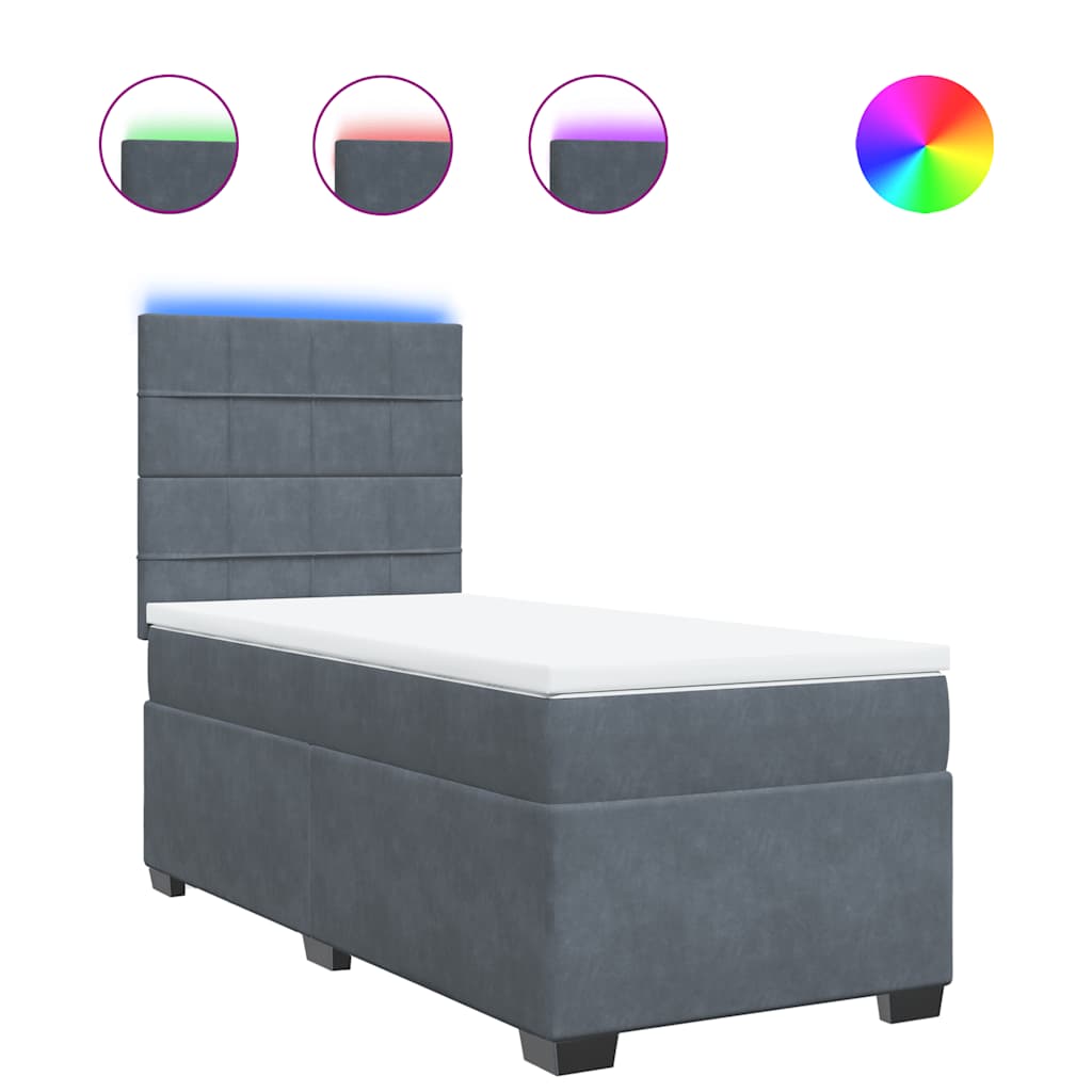 Boxspringbett Mit Matratze Samt Dunkelgrau