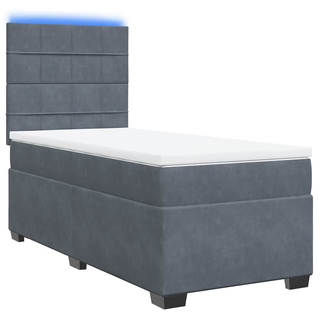 Boxspringbett Mit Matratze Samt Dunkelgrau