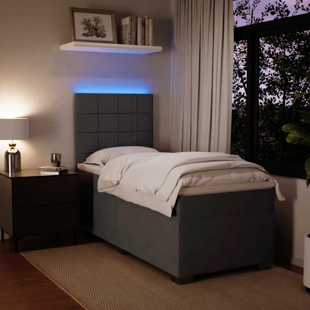 Boxspringbett Mit Matratze Samt Dunkelgrau