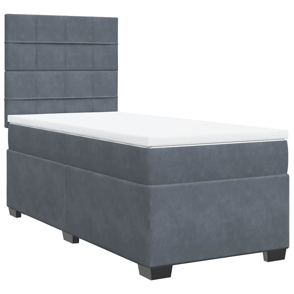 Boxspringbett Mit Matratze Samt Dunkelgrau