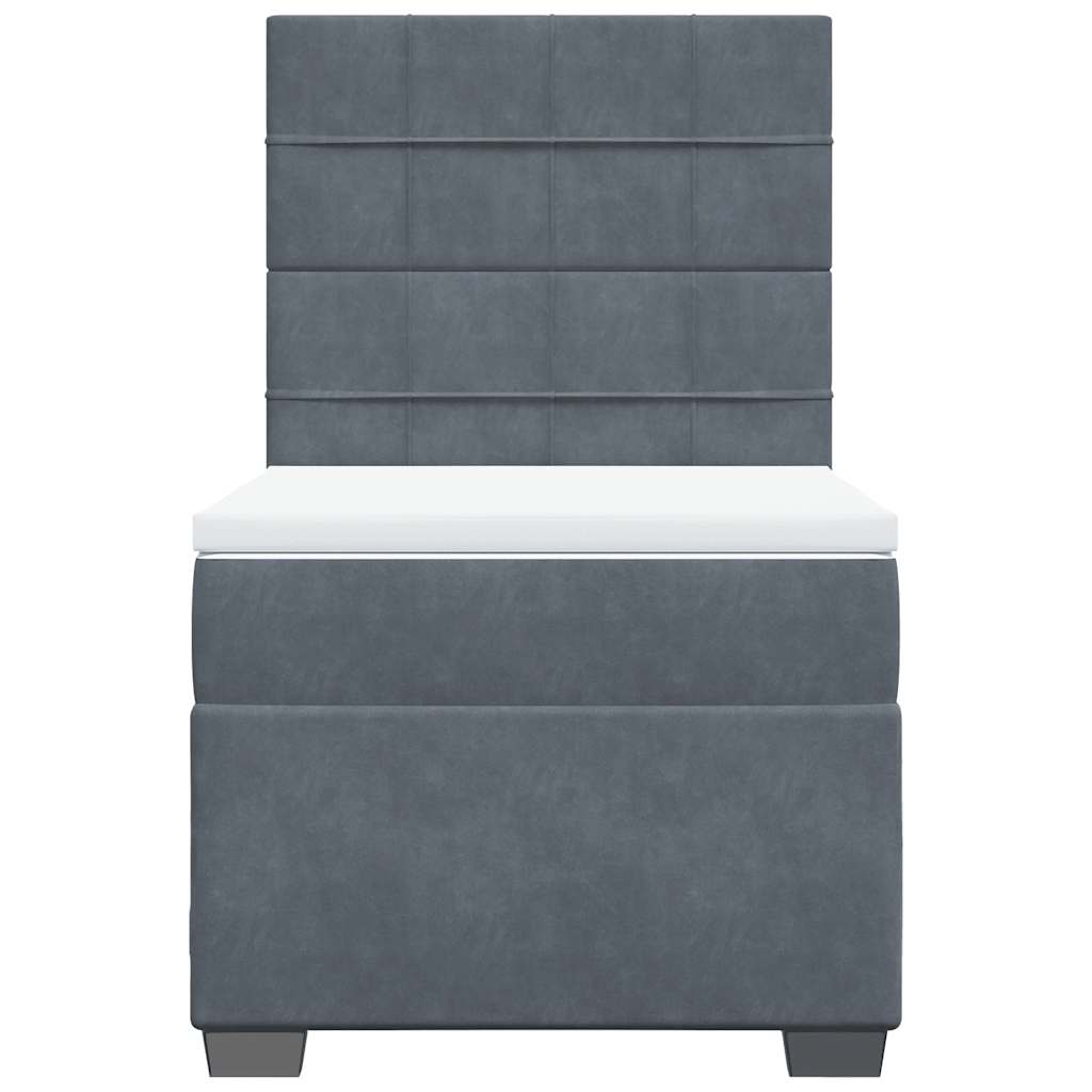 Boxspringbett Mit Matratze Samt Dunkelgrau