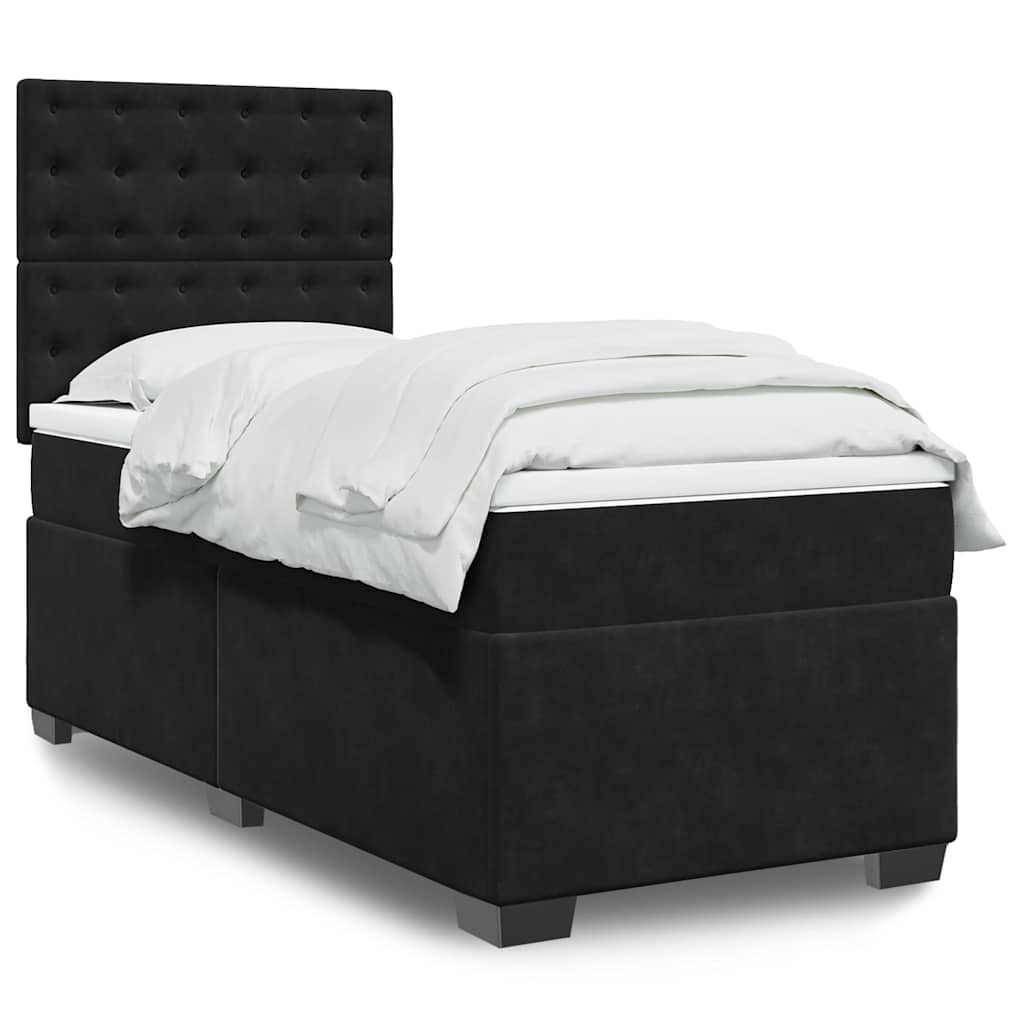 Boxspringbett Mit Matratze Samt Schwarz