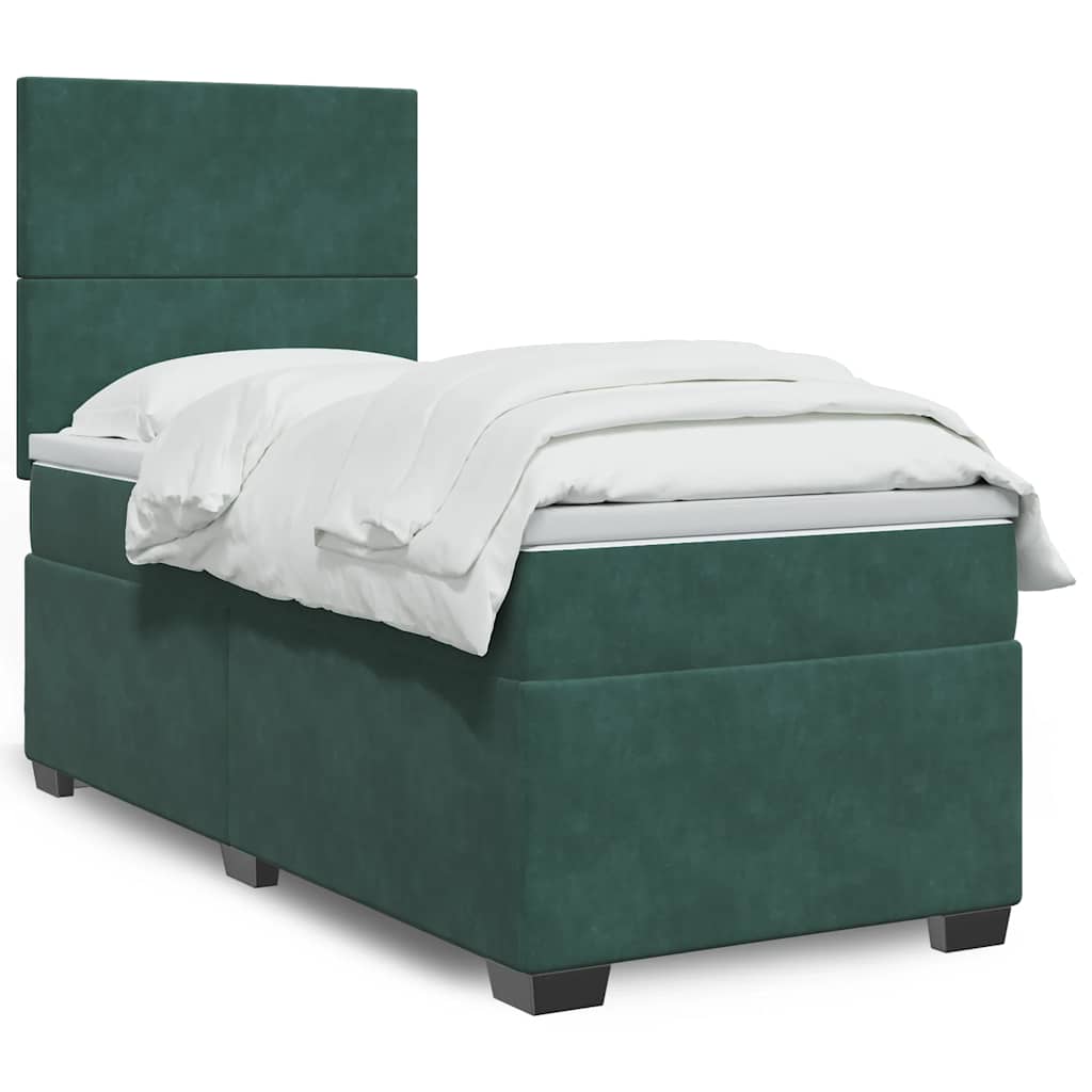 Boxspringbett Mit Matratze Samt Dunkelgrün