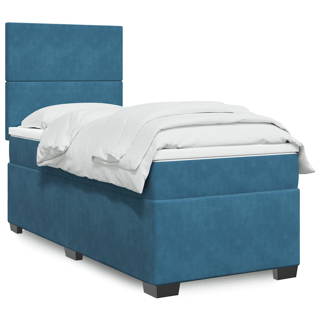 Boxspringbett Mit Matratze Samt Blau