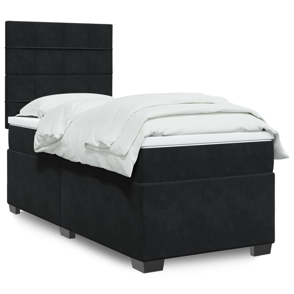 Boxspringbett Mit Matratze Samt Schwarz