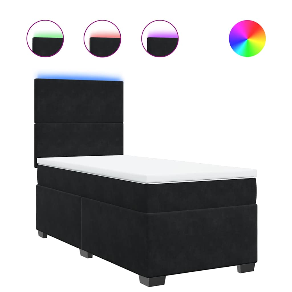 Boxspringbett Mit Matratze Samt Schwarz
