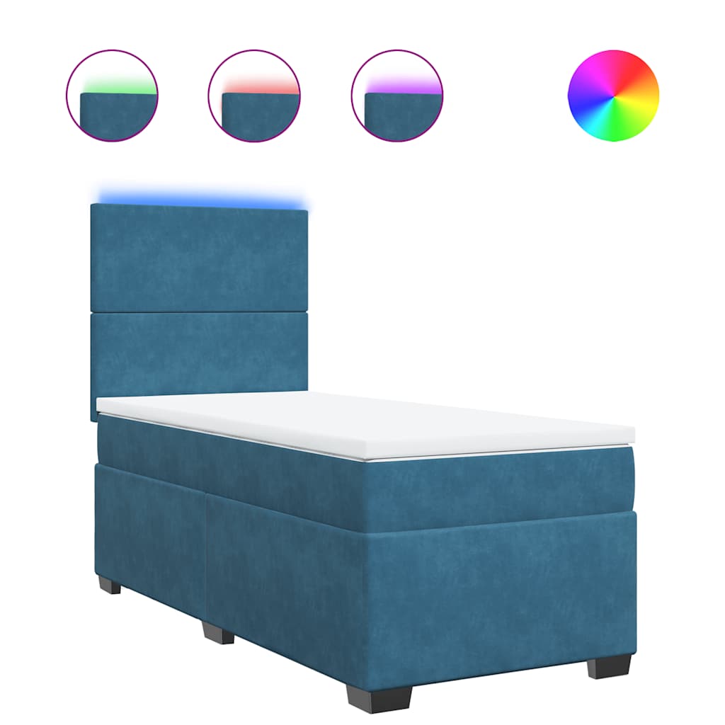 Boxspringbett Mit Matratze Samt Blau