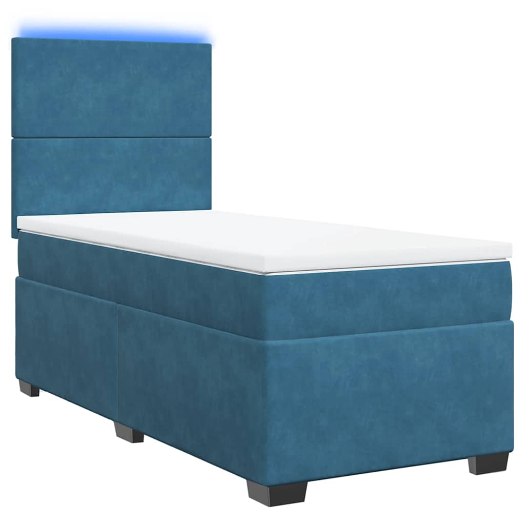 Boxspringbett Mit Matratze Samt Blau