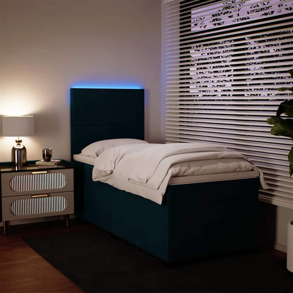 Boxspringbett Mit Matratze Samt Blau