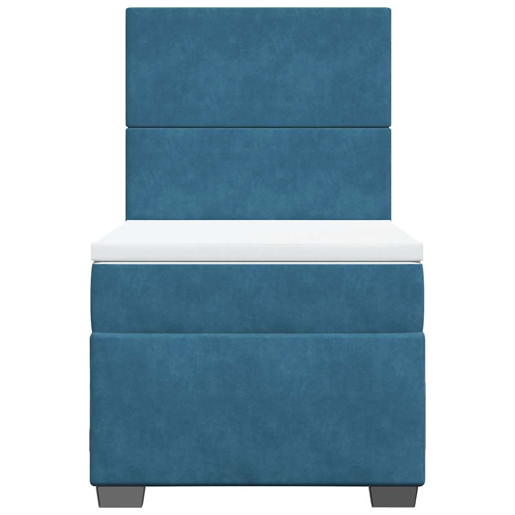Boxspringbett Mit Matratze Samt Blau
